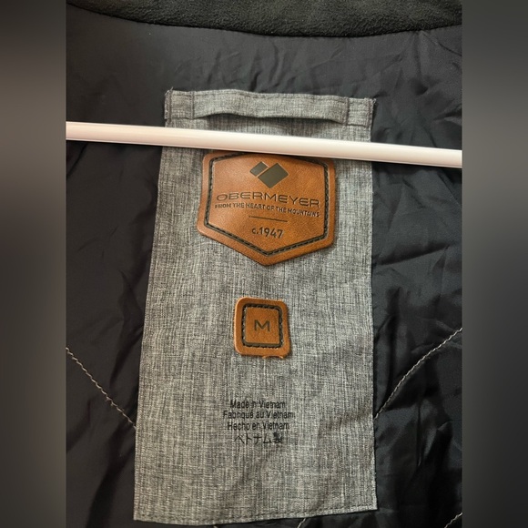 Obermeyer Men's Charcoal and Black Ski Jacket Multiple Pockets size medium - Picture 7 of 10